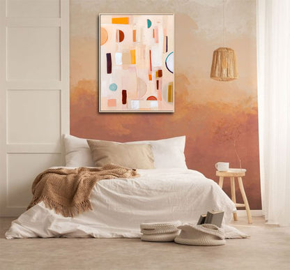 Abstract Geometric Oil Painting for Modern Home Decor and Art Lovers