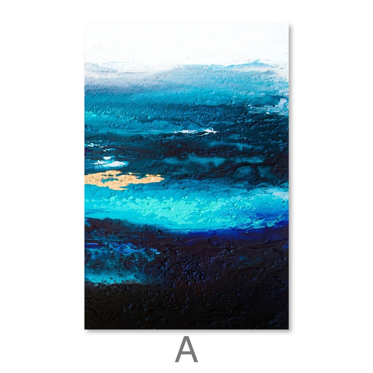 Tranquil Deep Ocean Abstract Oil Painting for Serene Home Decor
