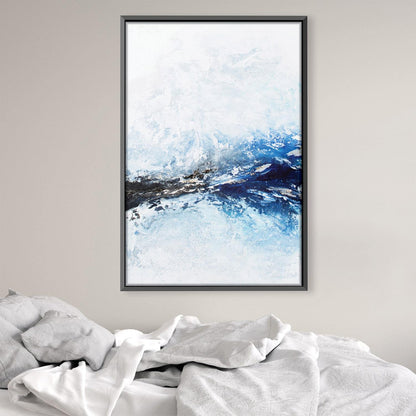 Serene Deep Ocean Abstract Oil Painting for Coastal Home Decor