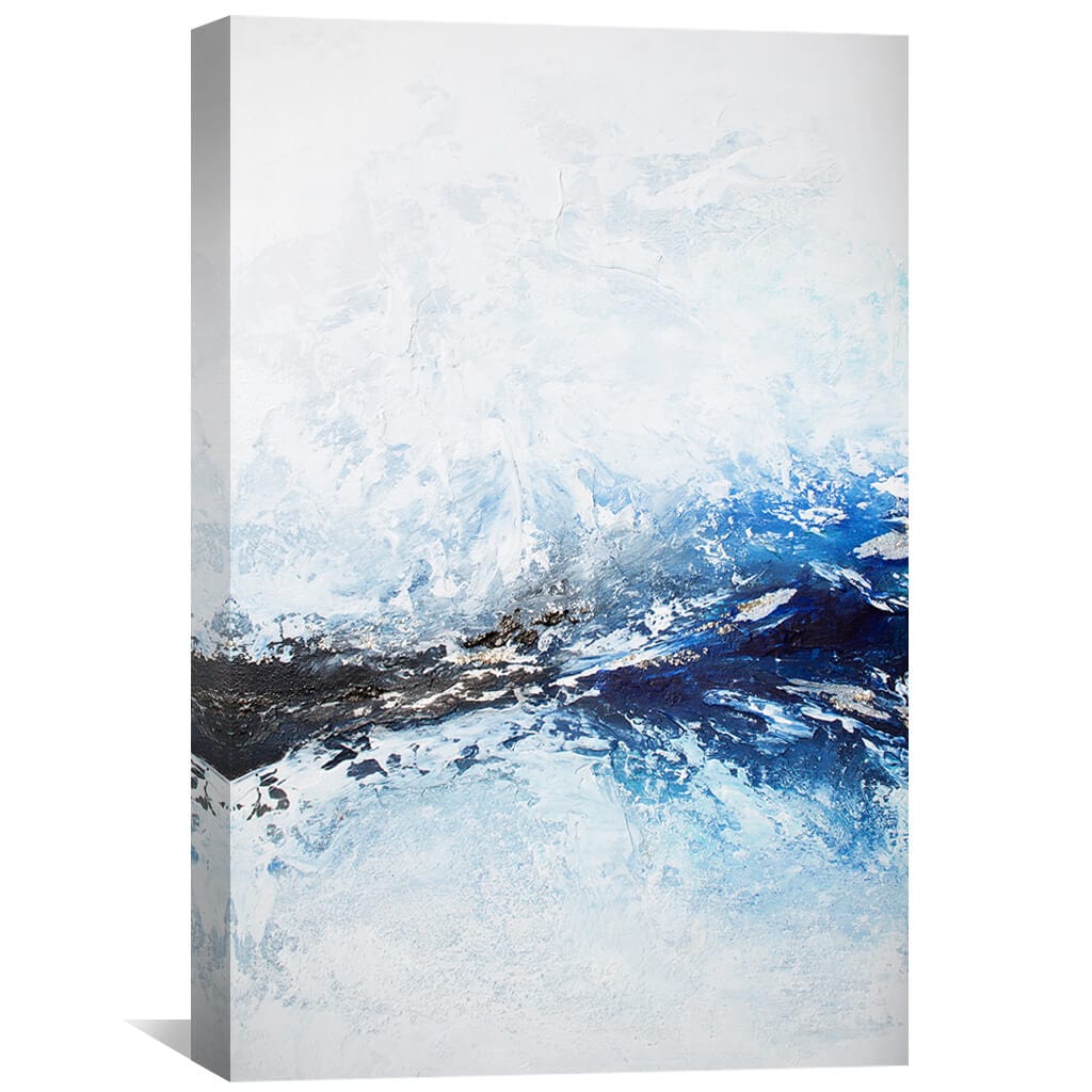 Serene Deep Ocean Abstract Oil Painting for Coastal Home Decor