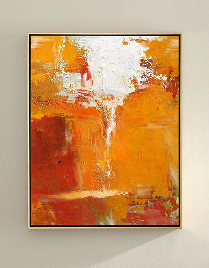 Vibrant Orange Abstract Oil Painting for Modern Home Decor