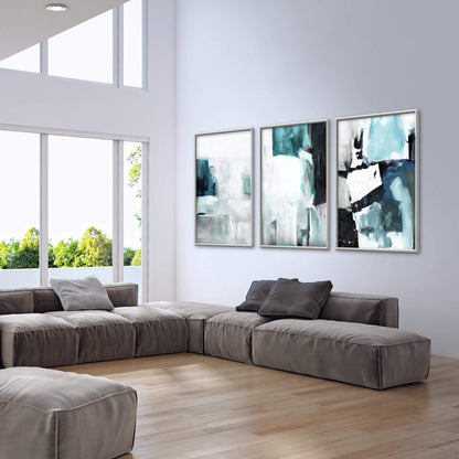 Serene Ocean Abstract Oil Painting for Contemporary Home Decor