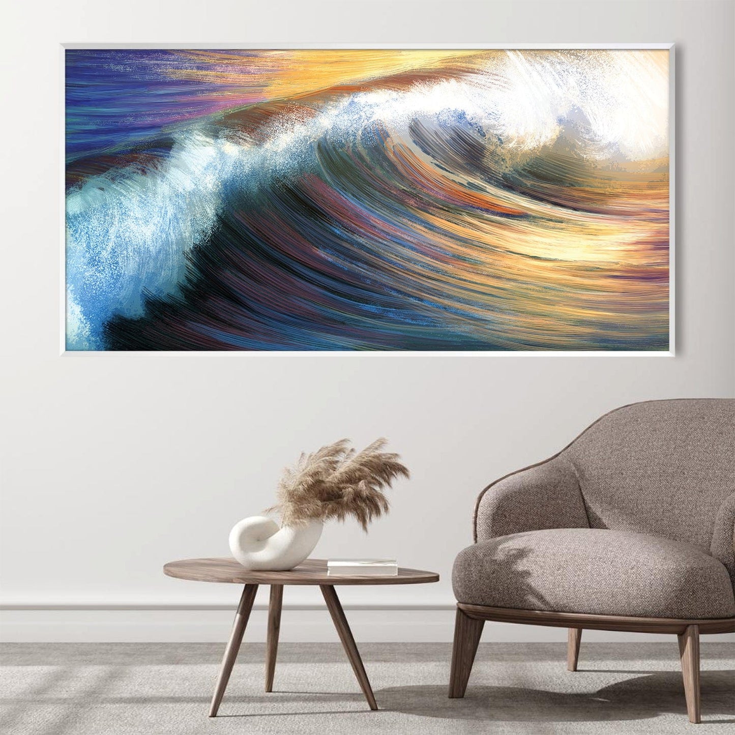 Vibrant Ocean Waves Oil Painting for Stunning Coastal Home Decor