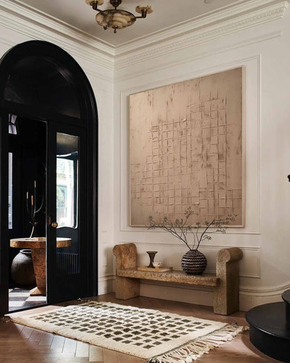 Elegant Wabi-Sabi Oil Painting for Minimalist Home Decor and Art Lovers