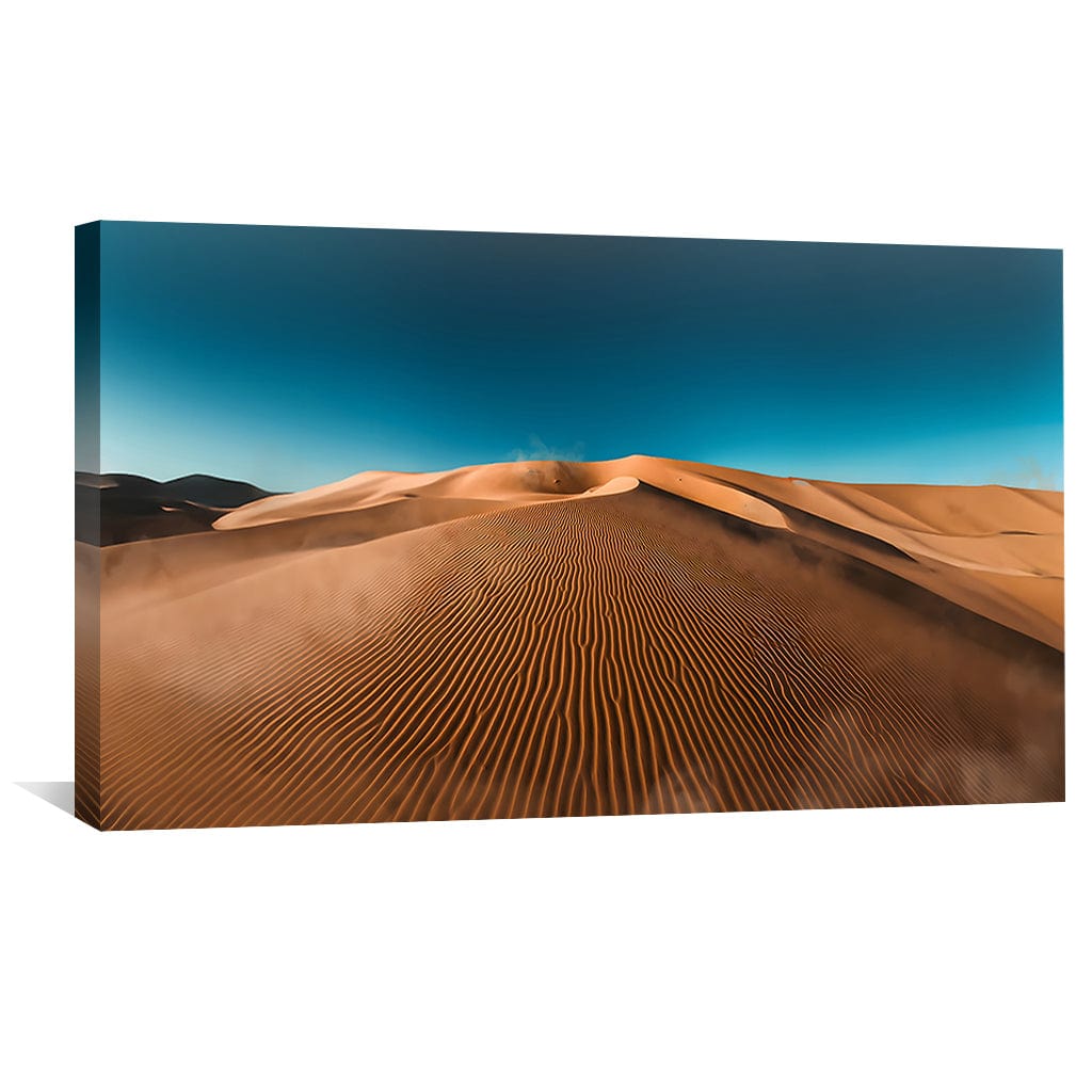 Serene Desert Landscape Oil Painting with Captivating Sand Dune Patterns