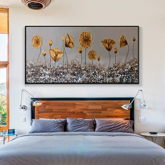 Elegant Desert Floral Landscape Oil Painting for Modern Home Decor
