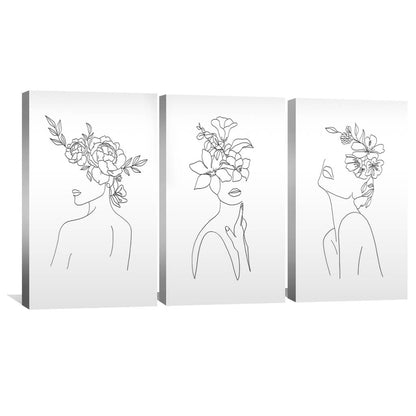 Floral Elegance: Contemporary Oil Painting of Enchanting Femininity