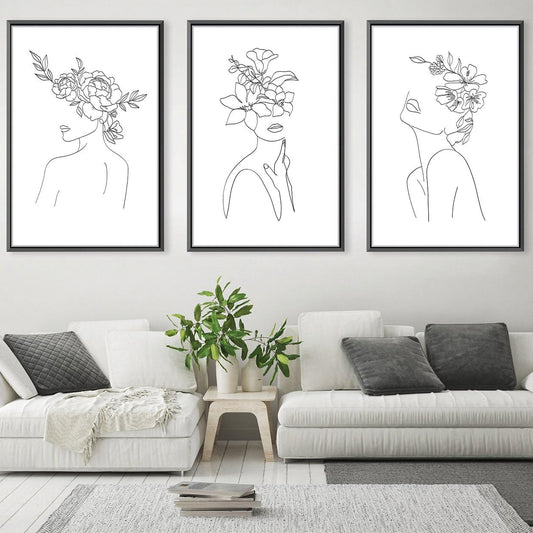 Floral Elegance: Contemporary Oil Painting of Enchanting Femininity