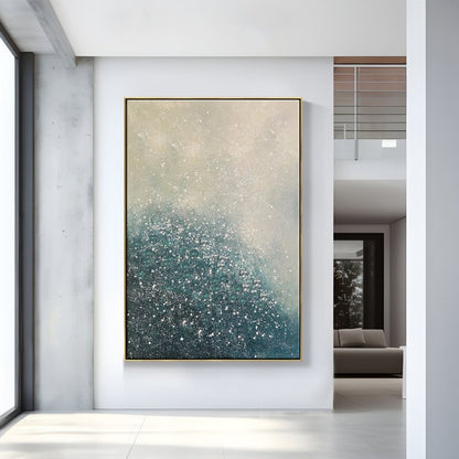 Celestial Dreams: Abstract Oil Painting of Serenity and Sparkle