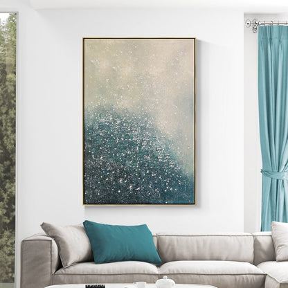 Celestial Dreams: Abstract Oil Painting of Serenity and Sparkle
