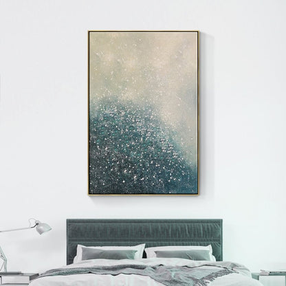 Celestial Dreams: Abstract Oil Painting of Serenity and Sparkle