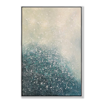 Celestial Dreams: Abstract Oil Painting of Serenity and Sparkle