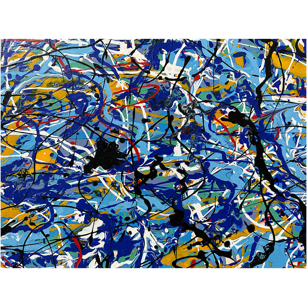 Vibrant Abstract Oil Painting of Chaos and Colorful Journey