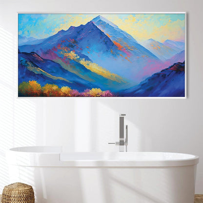 Vibrant Mountain Landscape Oil Painting for Modern Home Decor