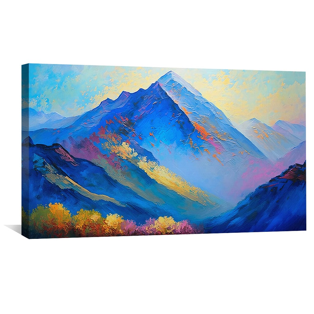 Vibrant Mountain Landscape Oil Painting for Modern Home Decor