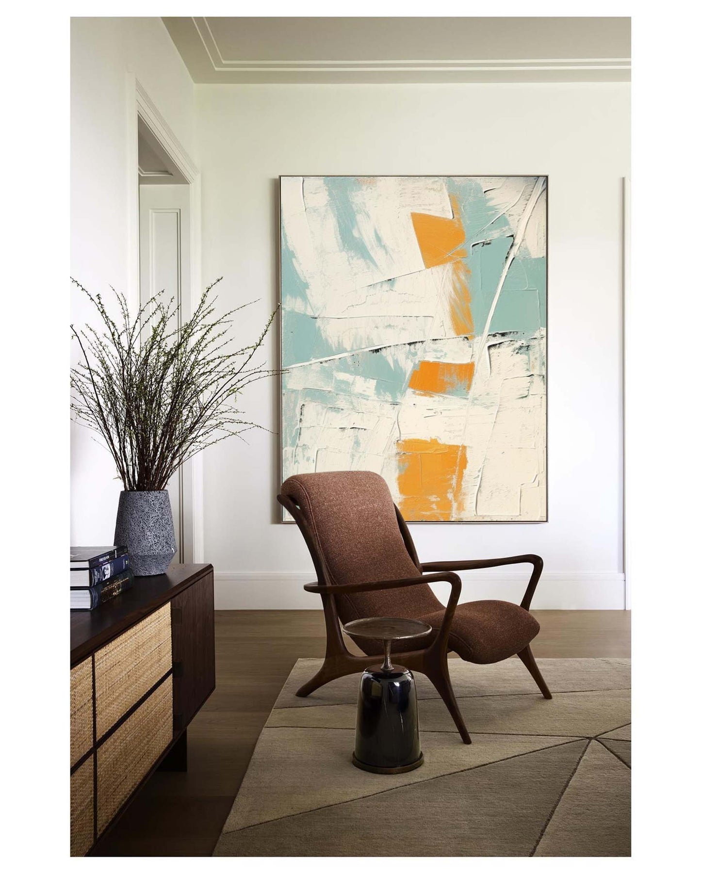 Abstract Minimalist Oil Painting for Modern Home Decor