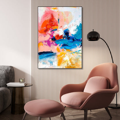 Vibrant Abstract Oil Painting for Modern Home Decor and Art Enthusiasts