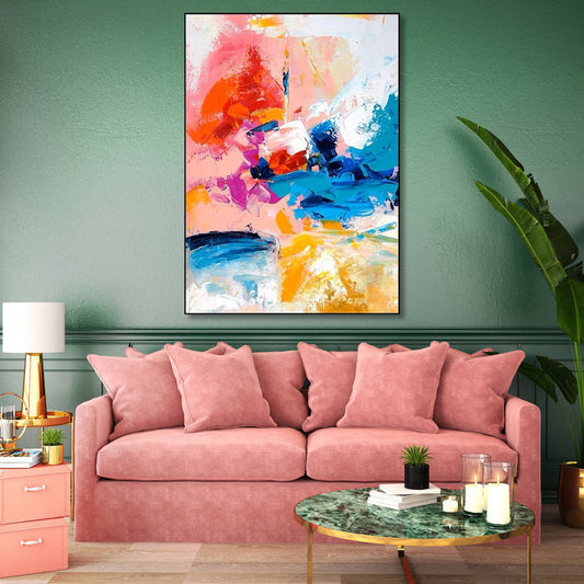 Vibrant Abstract Oil Painting for Modern Home Decor and Art Enthusiasts