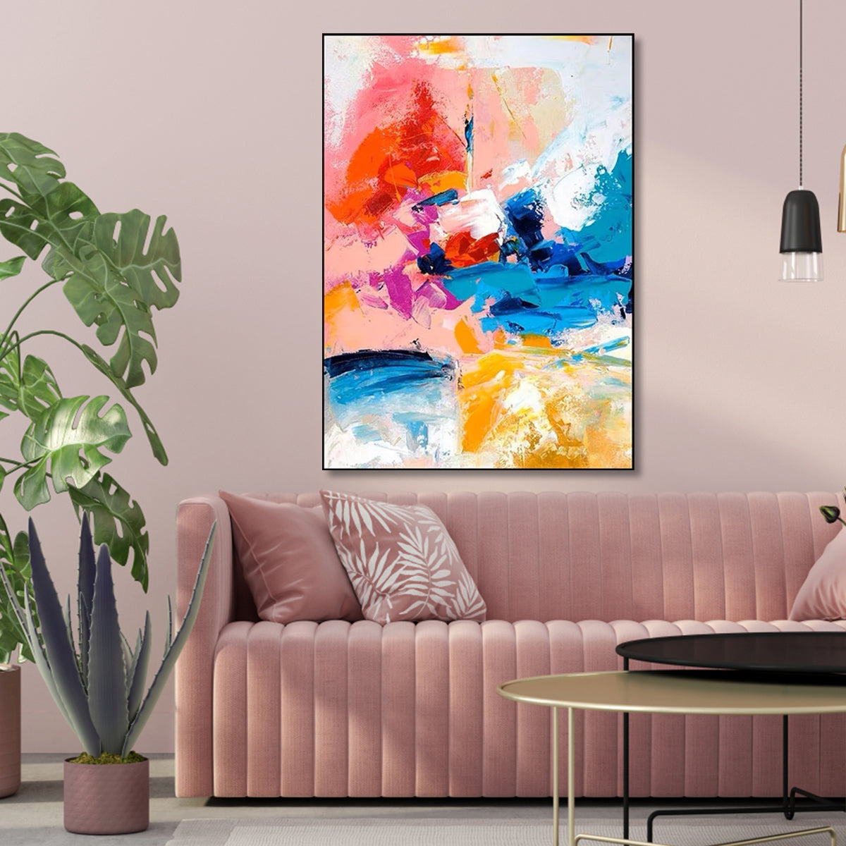 Vibrant Abstract Oil Painting for Modern Home Decor and Art Enthusiasts