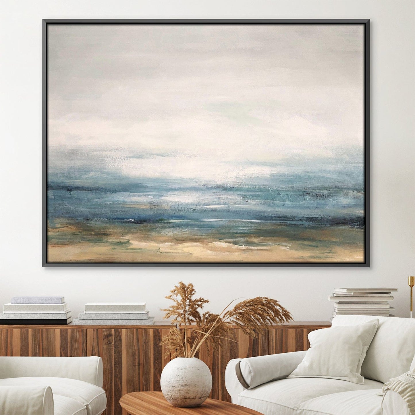 Serene Seascape Oil Painting - Tranquil Coastal Art for Elegant Home Decor