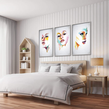 Colorful Abstract Portraits Canvas Art for Modern Home Decor