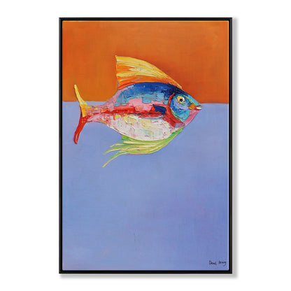 Vibrant Sea Life Oil Painting - Colorful Fish Art for Coastal Home Decor