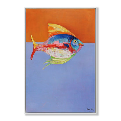 Vibrant Sea Life Oil Painting - Colorful Fish Art for Coastal Home Decor