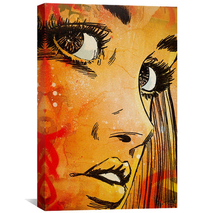 Vibrant Abstract Woman Portrait Oil Painting for Modern Home Decor