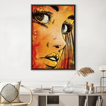 Vibrant Abstract Woman Portrait Oil Painting for Modern Home Decor