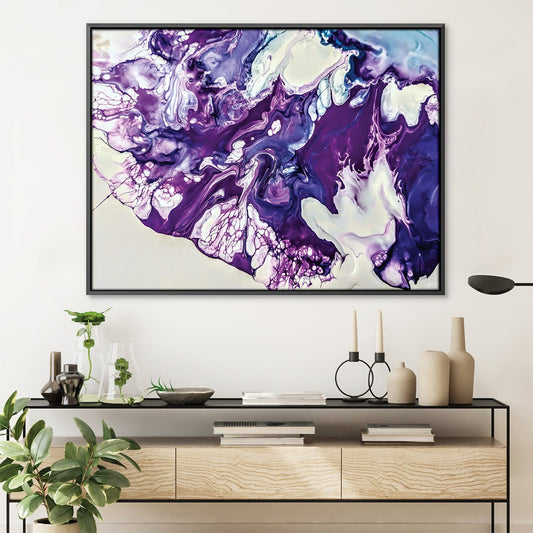 Amethyst Dreamscape: Vibrant Abstract Oil Painting for Modern Decor