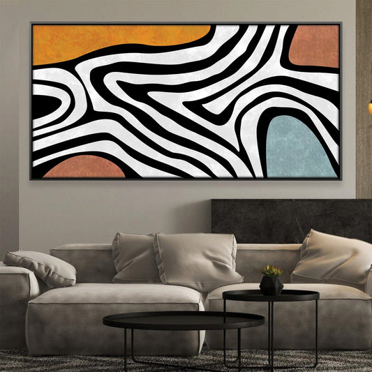 Abstract Colorful Maze Oil Painting for Modern Home Decor