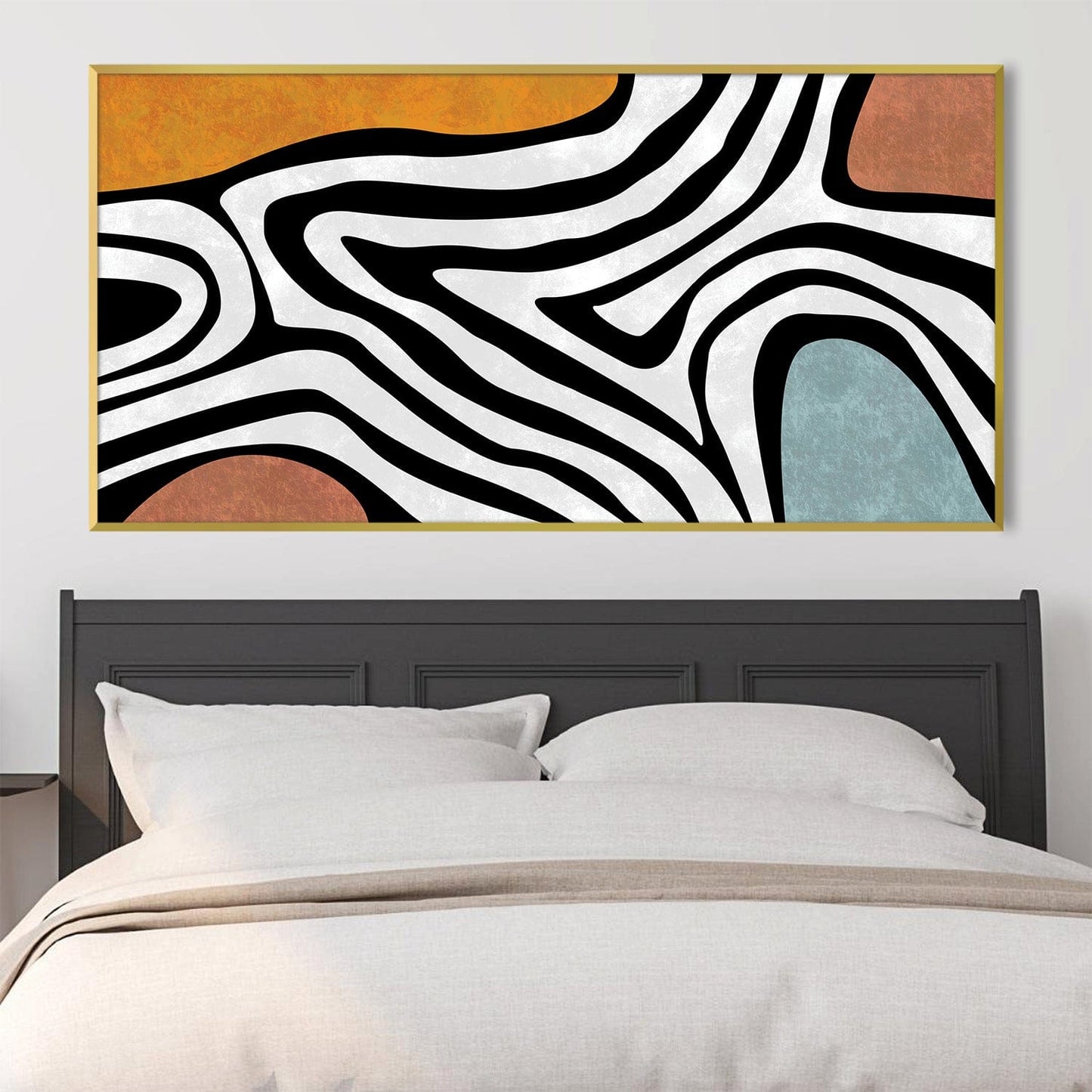 Abstract Colorful Maze Oil Painting for Modern Home Decor