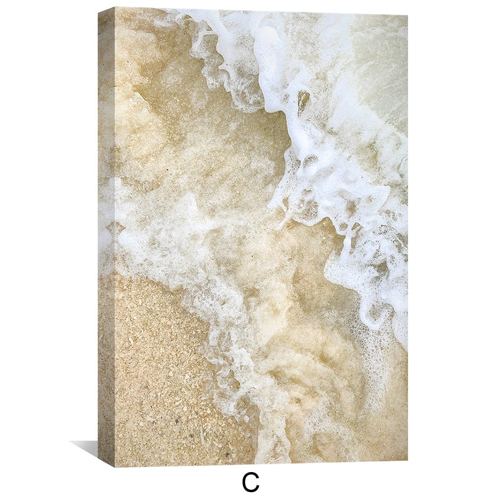 Serene Coastal Waves Triptych Oil Painting for Beach Decor and Relaxing Ambiance