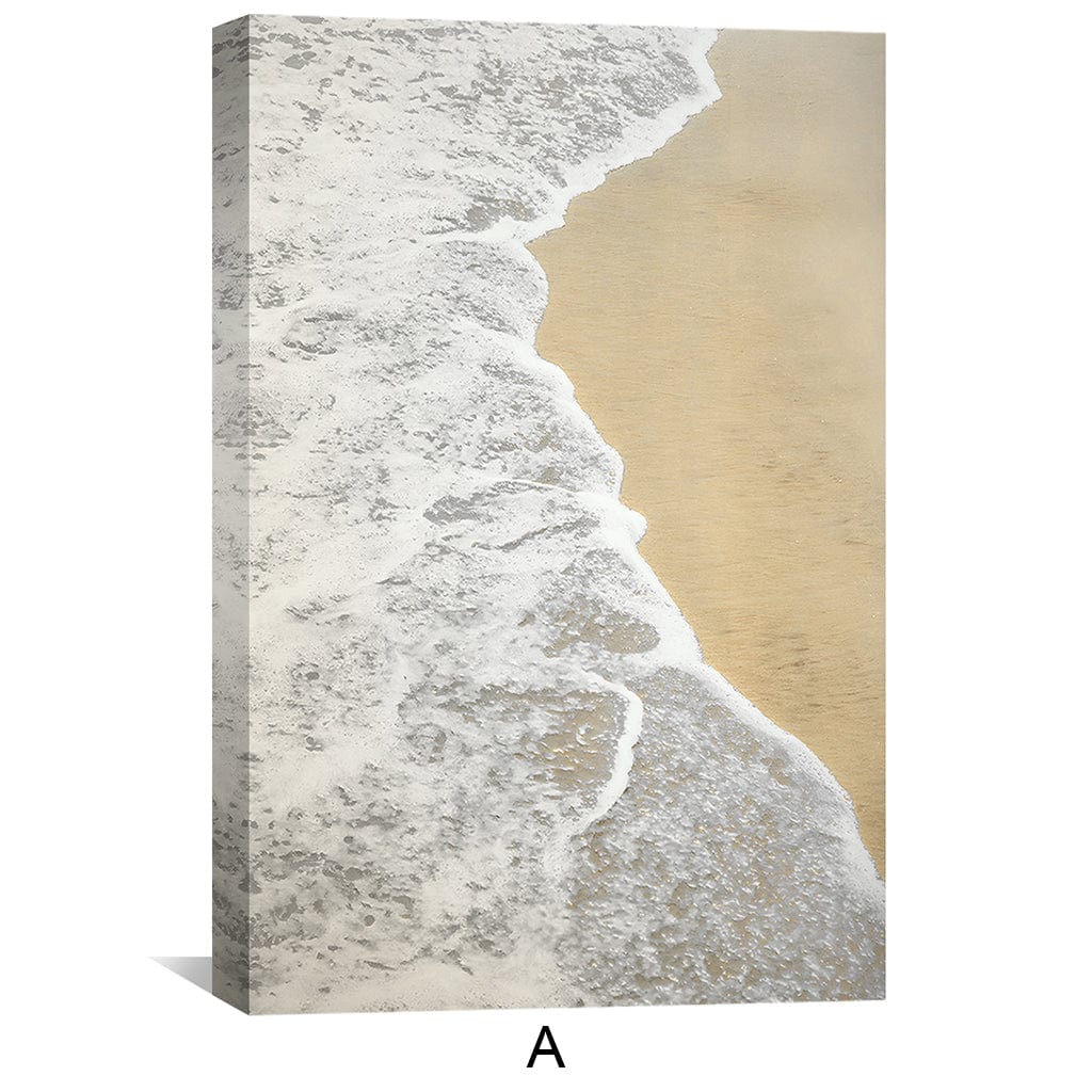Serene Coastal Waves Triptych Oil Painting for Beach Decor and Relaxing Ambiance