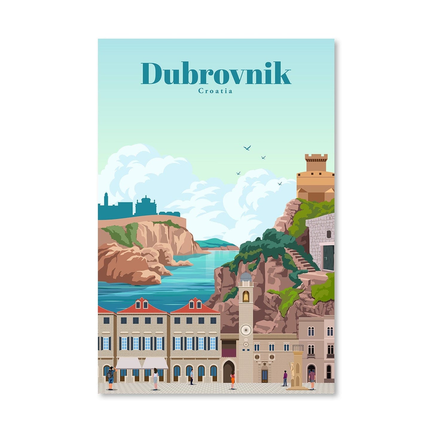 Stunning Dubrovnik Oil Painting - Coastal Charm of Croatia