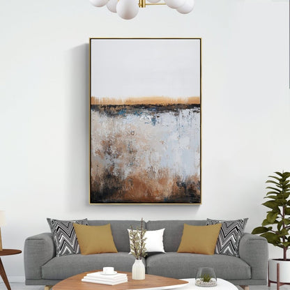 Abstract Landscape in Earth Tones - Modern Oil Painting for Home Decor