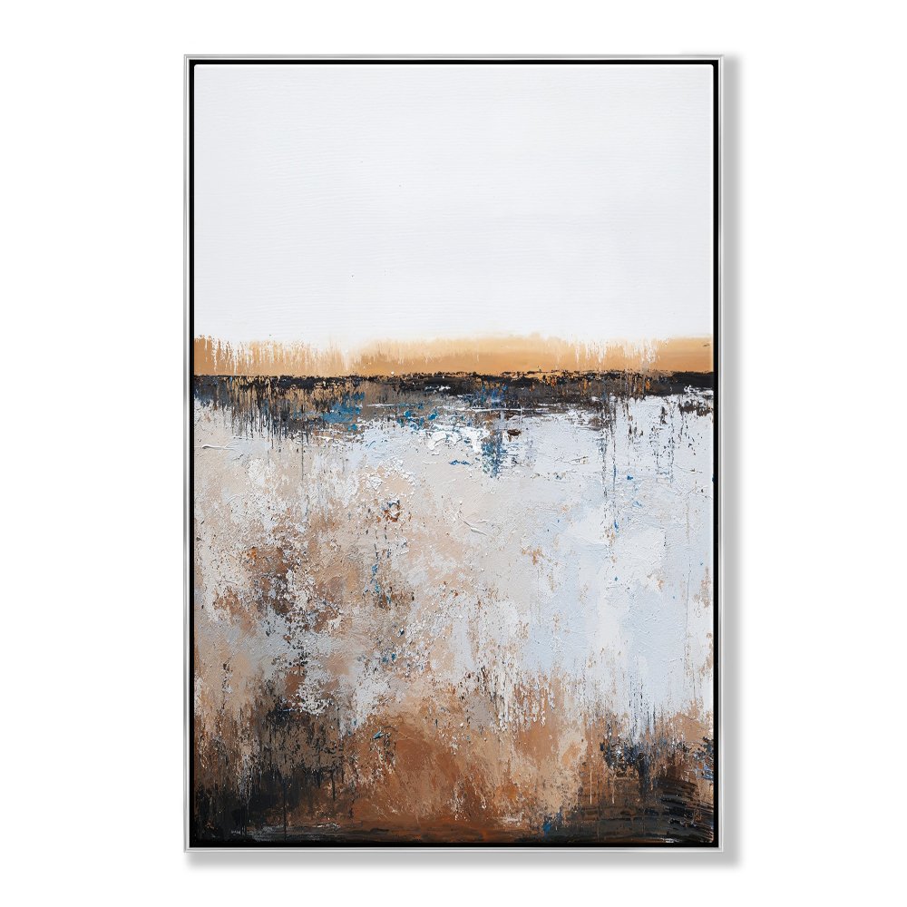 Abstract Landscape in Earth Tones - Modern Oil Painting for Home Decor