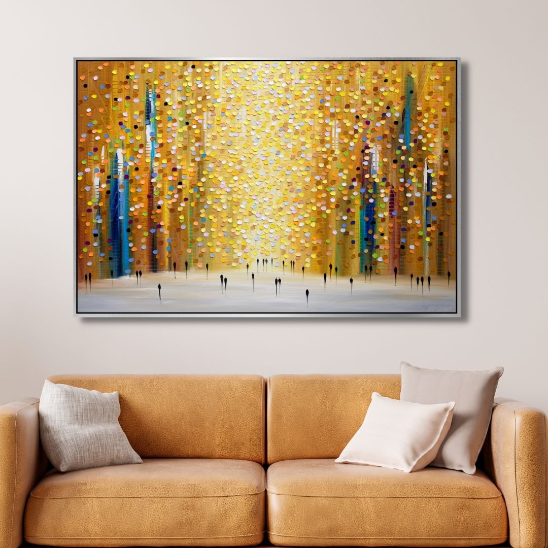 Abstract Dusk's Embrace Oil Painting for Modern Home Decor