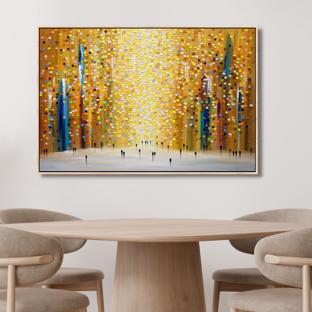 Abstract Dusk's Embrace Oil Painting for Modern Home Decor