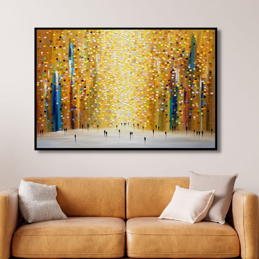 Abstract Dusk's Embrace Oil Painting for Modern Home Decor