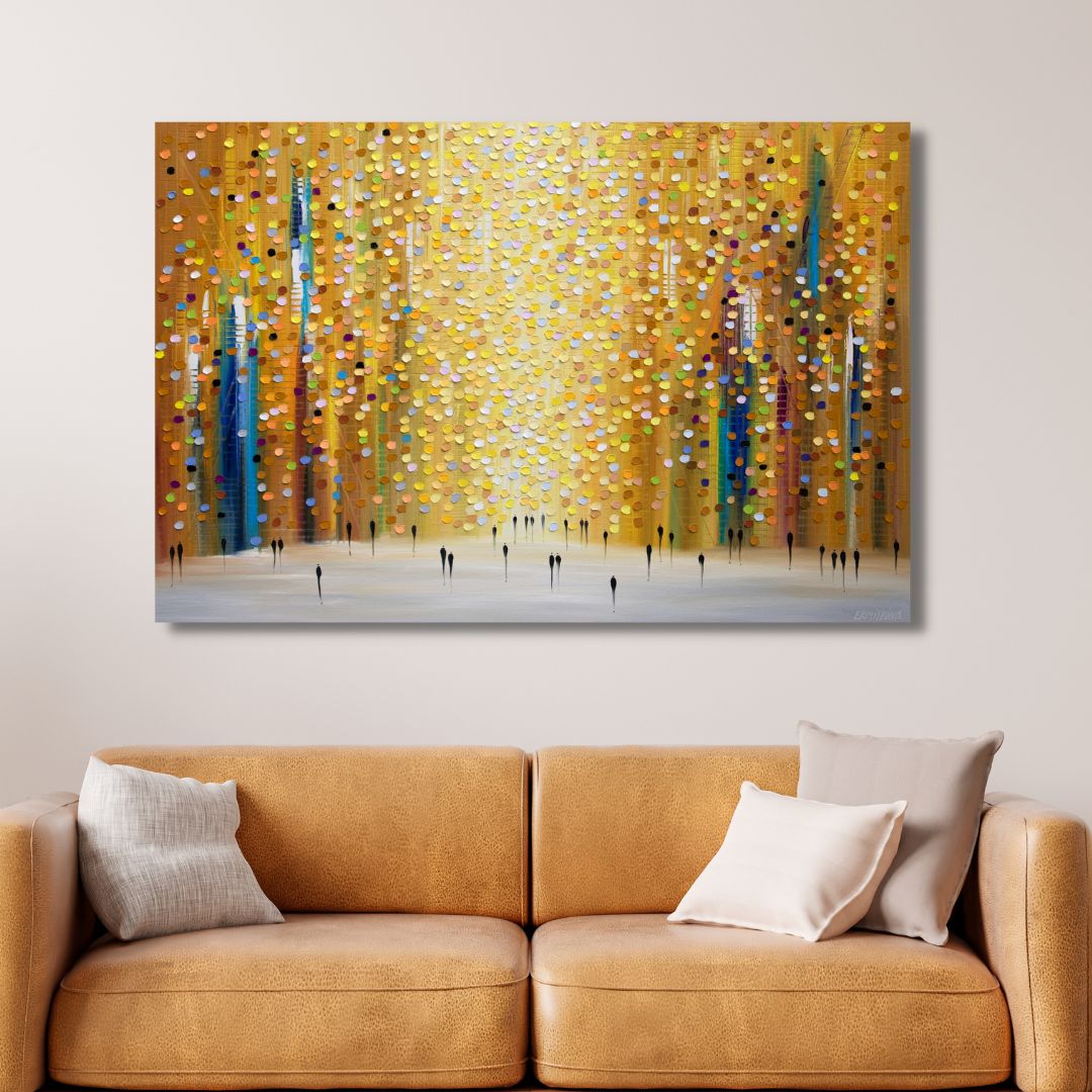 Abstract Dusk's Embrace Oil Painting for Modern Home Decor