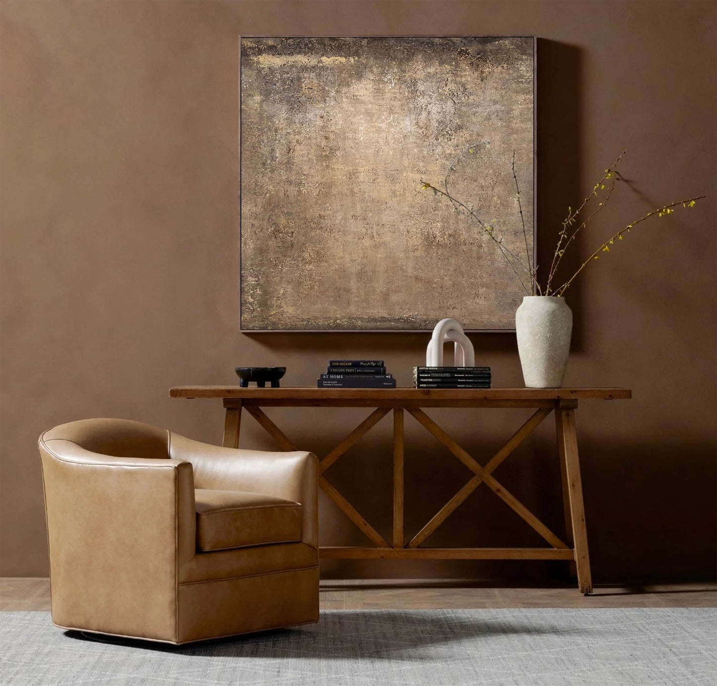 Elegant Minimalist Abstract Oil Painting for Modern Home Decor