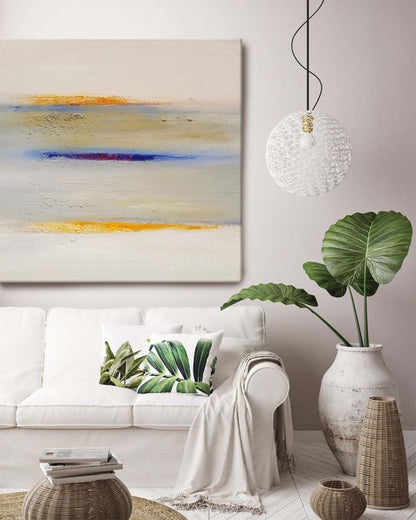 Abstract Minimalist Oil Painting with Soft Hues for Modern Home Décor