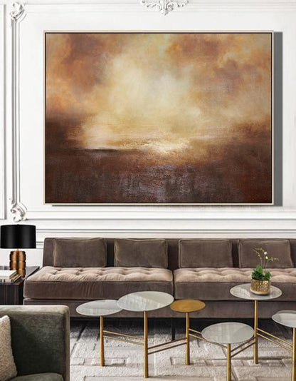 Serene Coastal Abstract Oil Painting for Modern Home Decor and Art Collectors