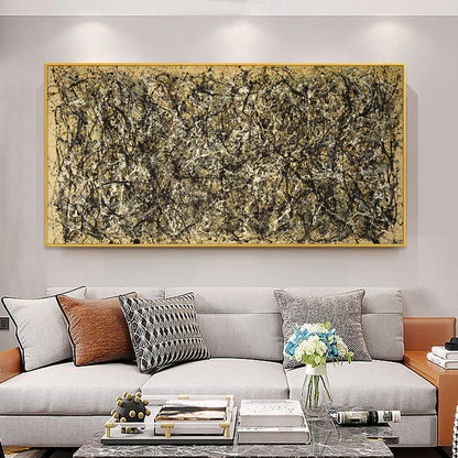 Abstract Oil Painting in Earth Tones for Modern Home Decor