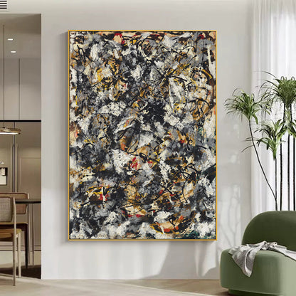 Abstract Tribal Inspired Heavy Texture Oil Painting for Modern Home Decor