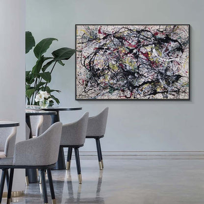 Abstract Expressionist Oil Painting with Vibrant Colors and Dynamic Brushstrokes