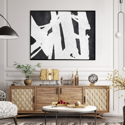 Dynamic Abstract Oil Painting: Bold Monochrome Earth Power Art for Modern Spaces