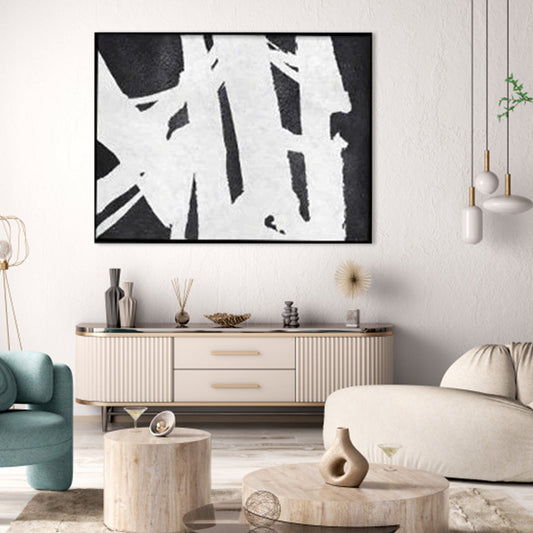 Dynamic Abstract Oil Painting: Bold Monochrome Earth Power Art for Modern Spaces