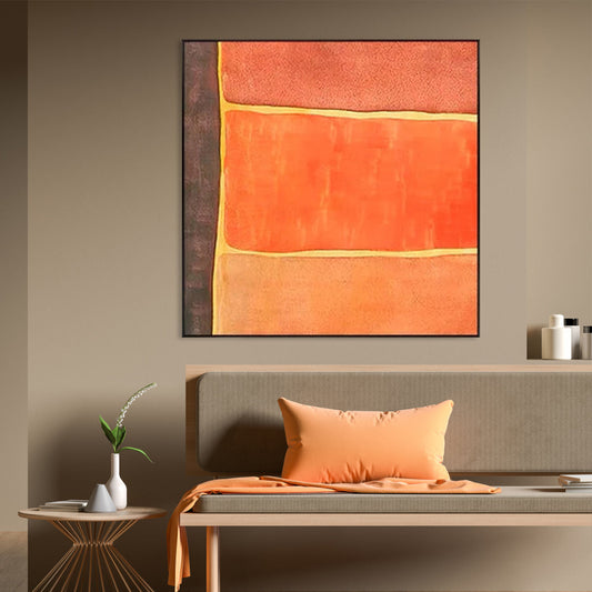 Vibrant Abstract Oil Painting in Warm Earth Tones for Modern Decor